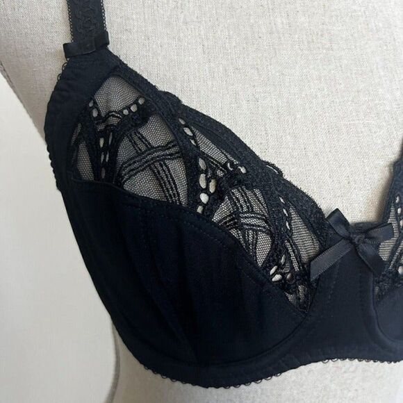 Fantasie BLACK Alex Underwire with Side Support Bra Size 32DD Lace Coquette NWT - Picture 5 of 12
